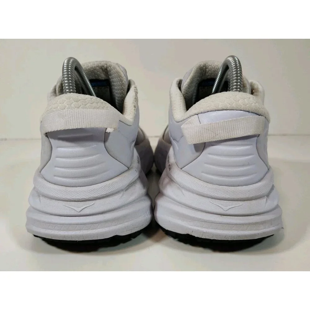 Hoka One One Bondi SR Slip Resistant Shoes Womens 9 White Leather 1110521 Flawed - Picture 4 of 12